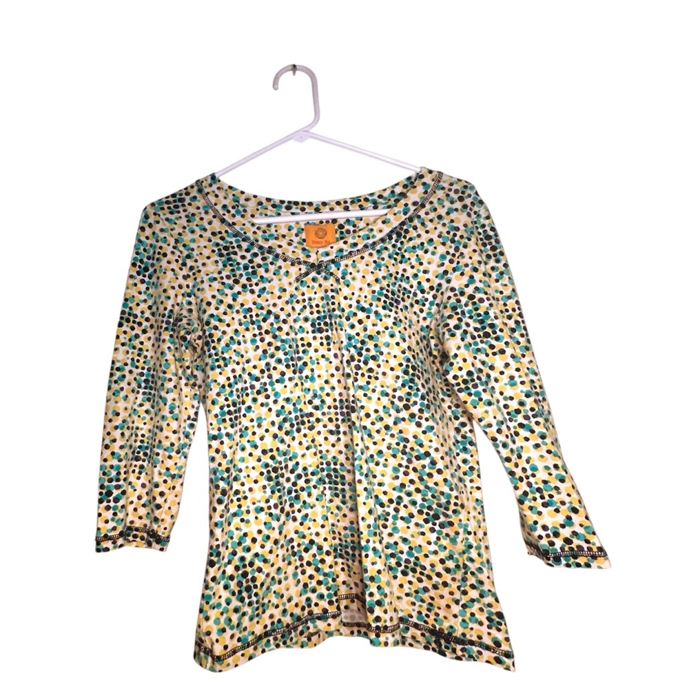 Ruby Rd polka dot 3/4 Sleeve Fitted top